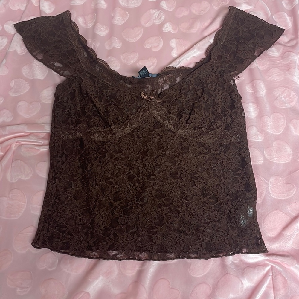 Lace Brown Top